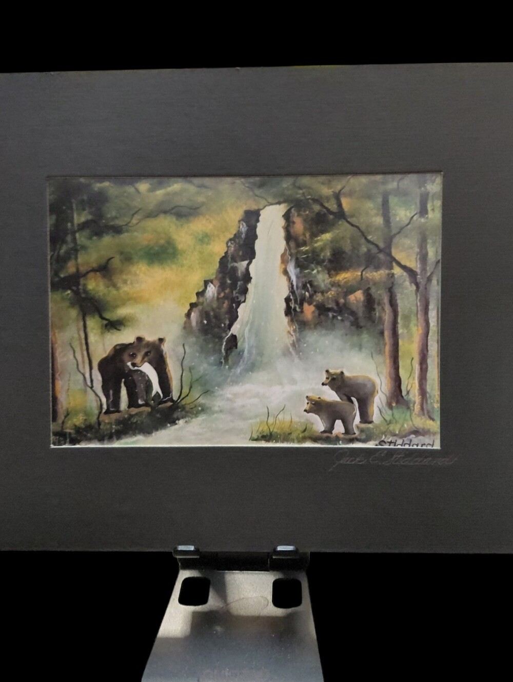 Yosemite -Mama Bear And Cubs By Jack E. Stiddard 5x7/8x10 Blk Mat ✨️PRICE FIRM✨️